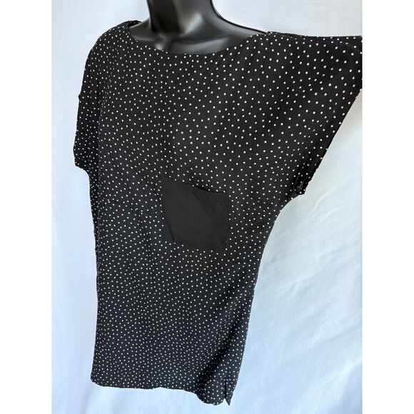 Zara Basics Polka Dot Batwing Top Size L Pinup Retro 70s 60s Closet Staple Long - Picture 3 of 10